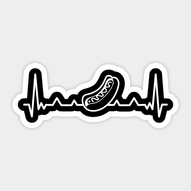 Heartbeat Hot Dog Sticker by thefriendlyone